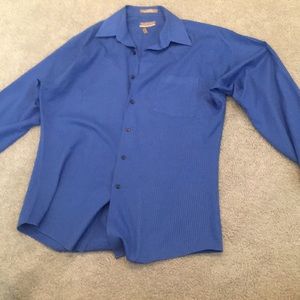 Blue striped Van Heusen fitted dress shirt